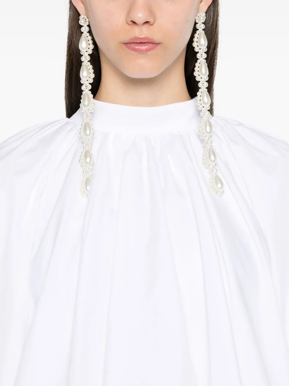 Simone Rocha Top met ballonmouwen verfraaid met strik Wit