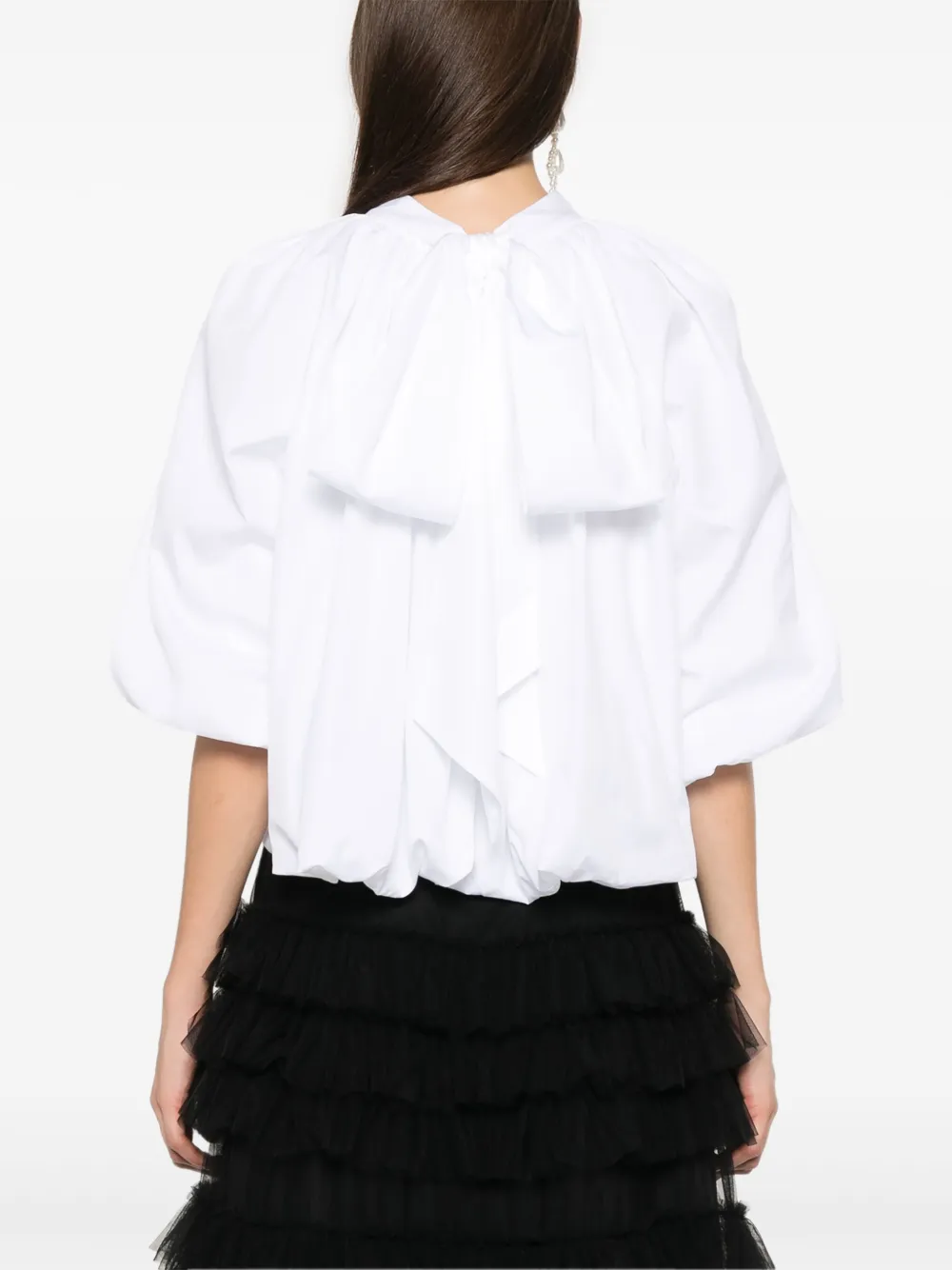 Simone Rocha Top met ballonmouwen verfraaid met strik Wit