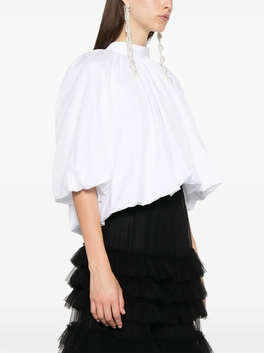 Simone Rocha Top met ballonmouwen verfraaid met strik Wit