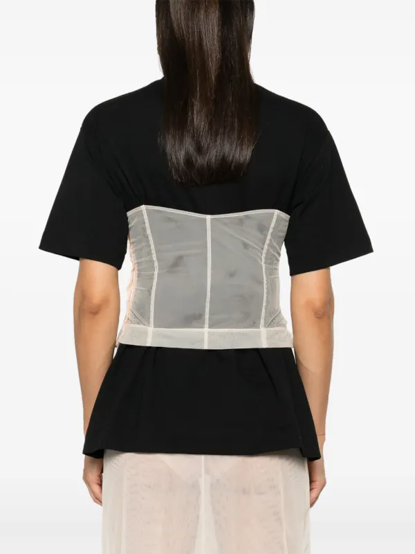 Simone Rocha コルセットインサート Tシャツ | ブラック
