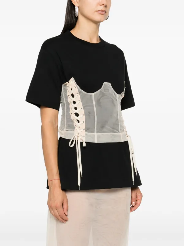 Simone Rocha コルセットインサート Tシャツ | ブラック
