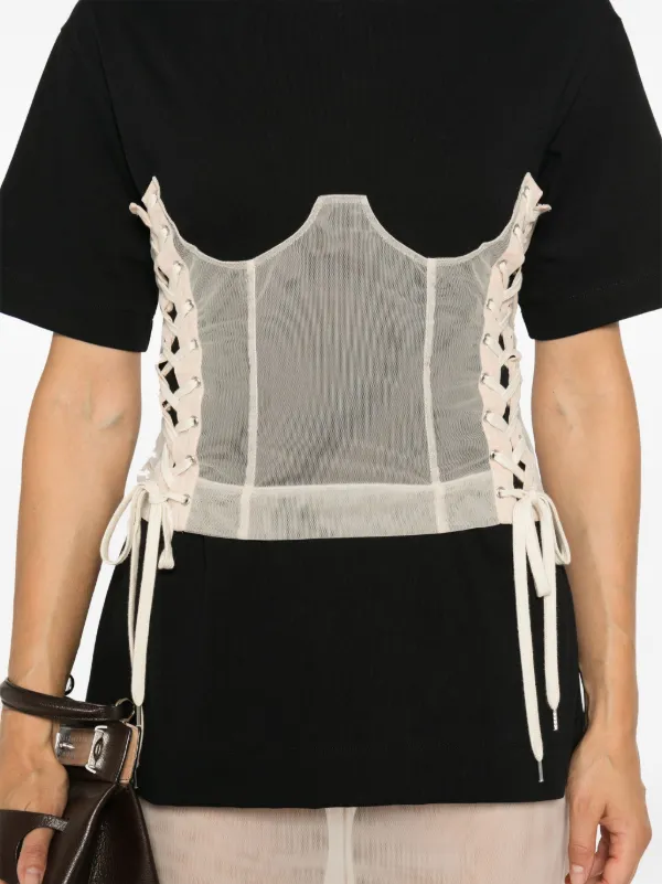 Simone Rocha コルセットインサート Tシャツ | ブラック