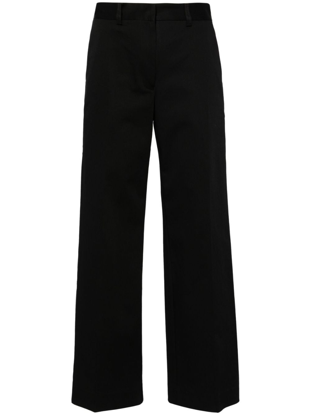 straight-leh twill tailored trousers