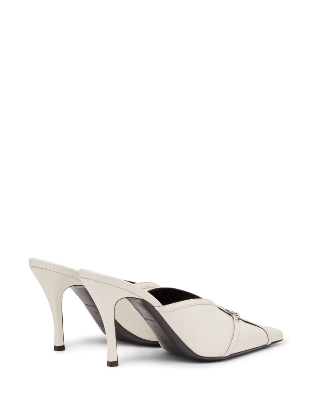Shop Diesel D-electra 85mm Leather Mules In White
