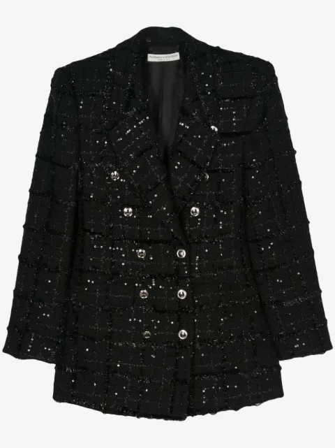 Alessandra Rich blazer de tweed con doble botonadura