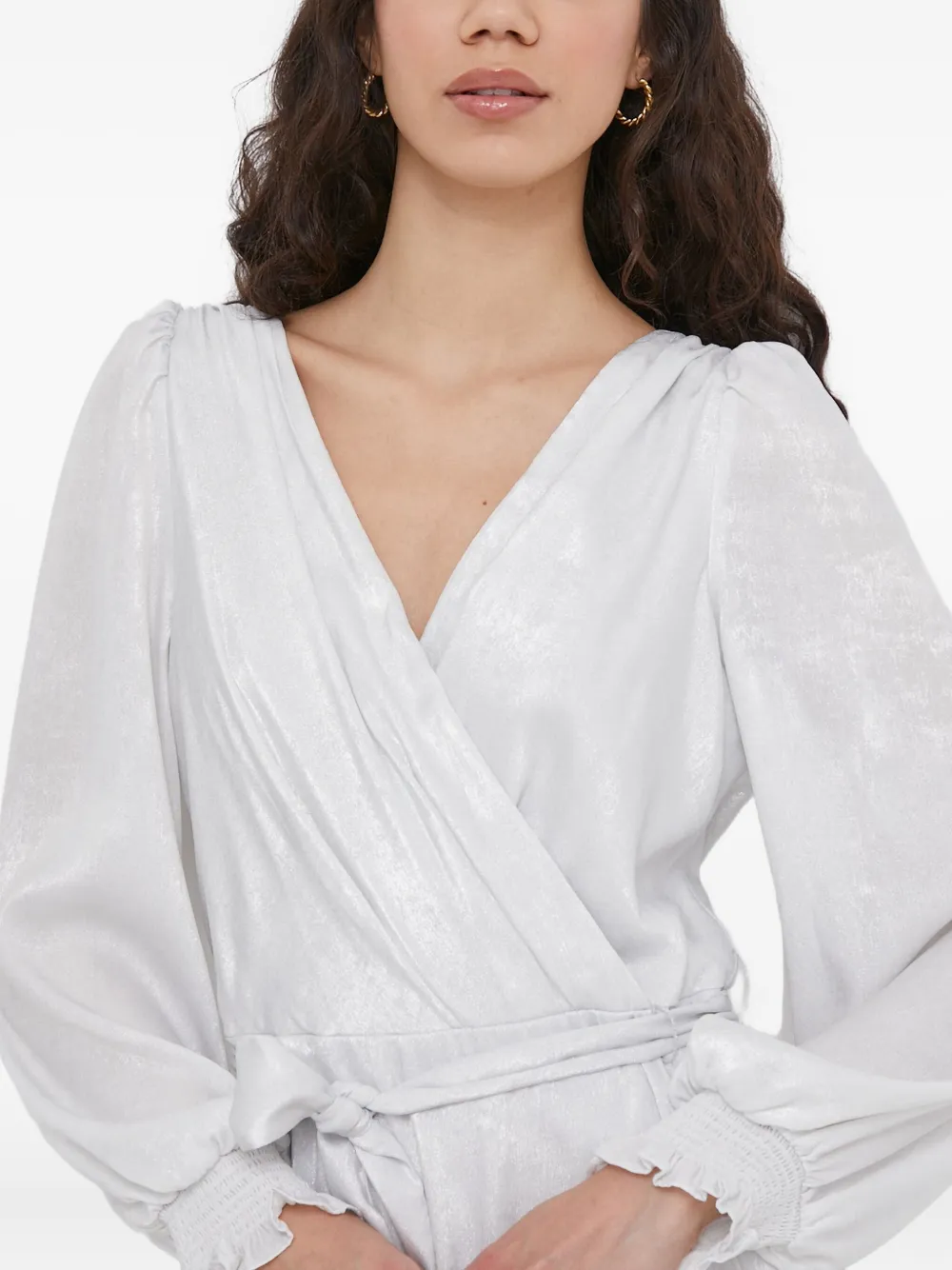 Dkny Tie-waist Long-sleeved Midi Dress In White