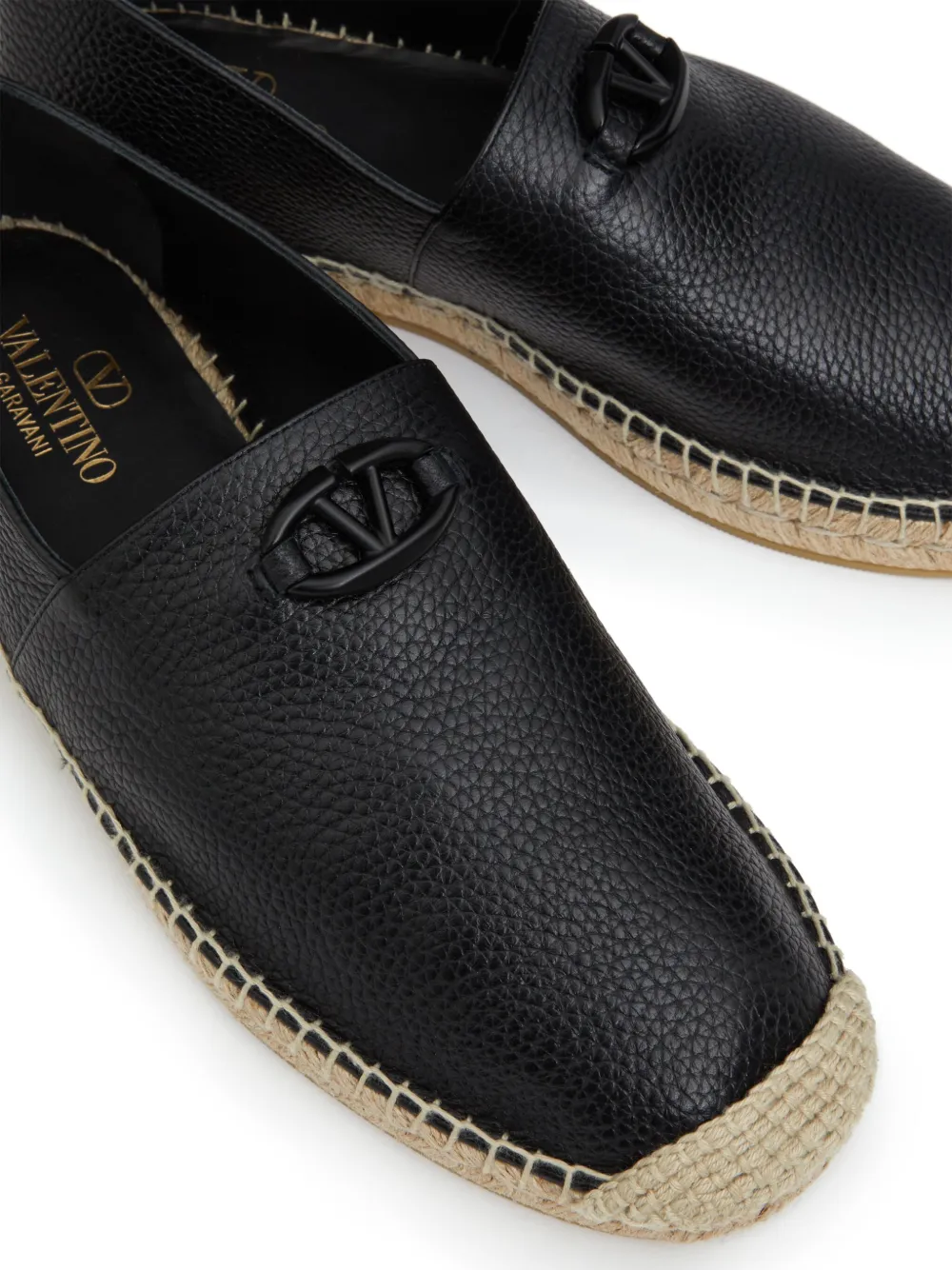 Valentino Garavani VLogo leren espadrilles Zwart