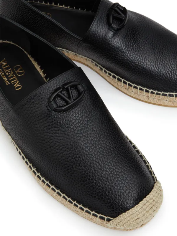 Valentino Garavani VLogo Leather Espadrilles | Black