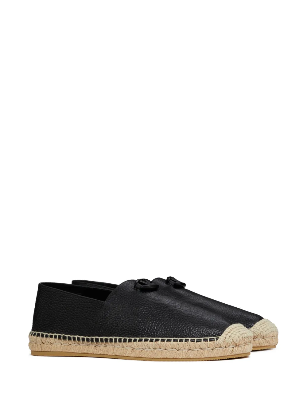 Valentino Garavani VLogo leren espadrilles Zwart