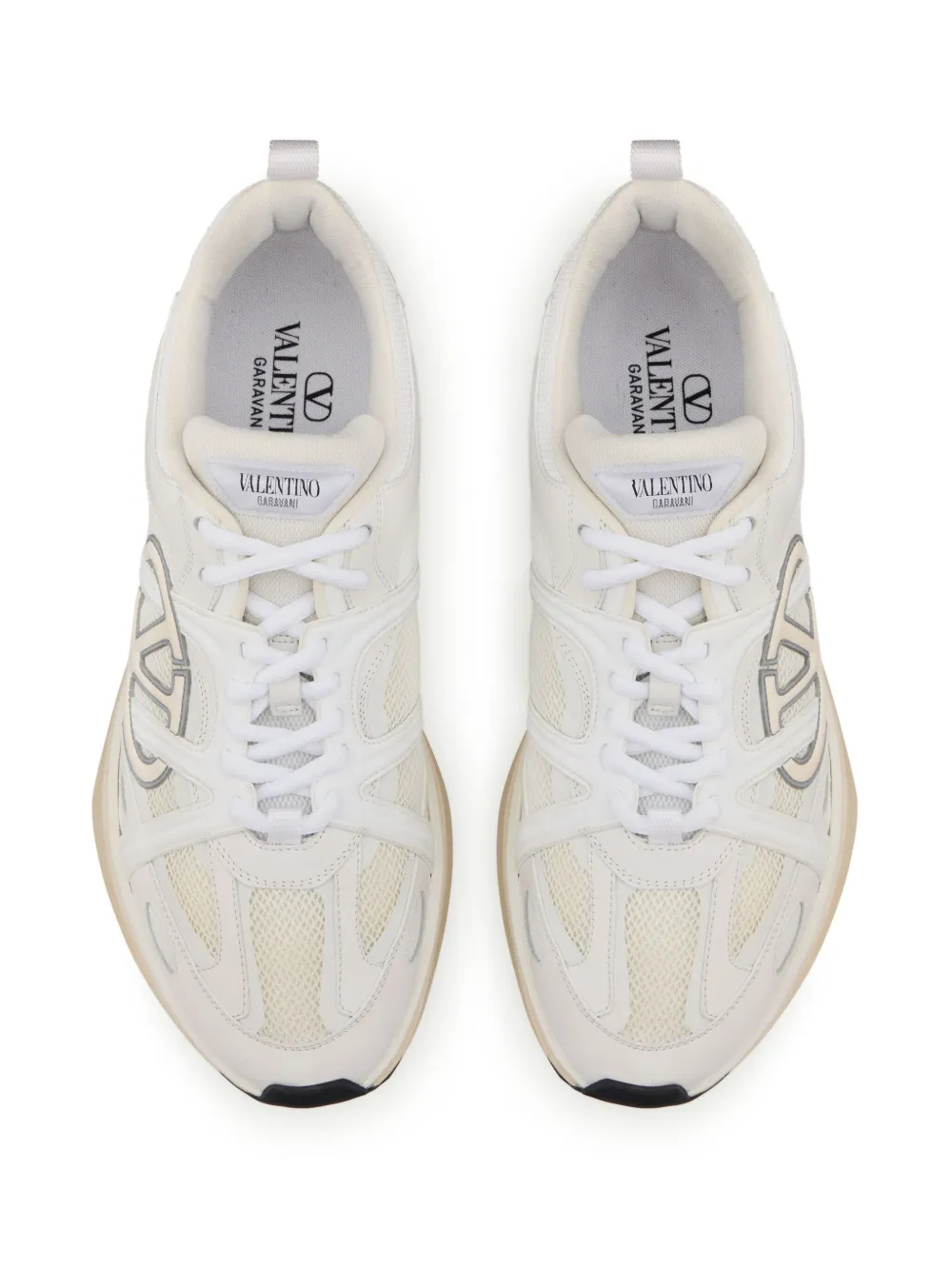 Shop Valentino Vlogo Easyjog Panelled Sneakers In 白色
