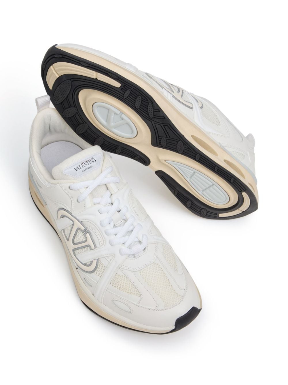 Shop Valentino Vlogo Easyjog Panelled Sneakers In 白色