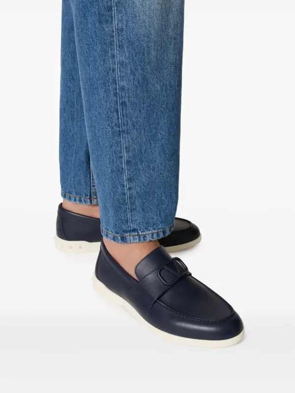ローファー・オックスフォード VALENTINO GARAVANI LEISURE FLOWS LEATHER LOAFERS Valentino Garavani Leisure Flows Leather Loafers | Brown