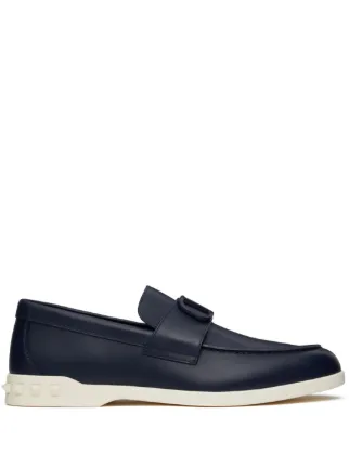 ローファー・オックスフォード VALENTINO GARAVANI LEISURE FLOWS LEATHER LOAFERS Valentino Garavani Leisure Flows Leather Loafers | Blue