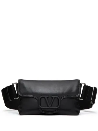 VALENTINO Vロゴ レザーショルダーバッグ Valentino Garavani Vロゴ レザー ショルダーバッグ | ブラック