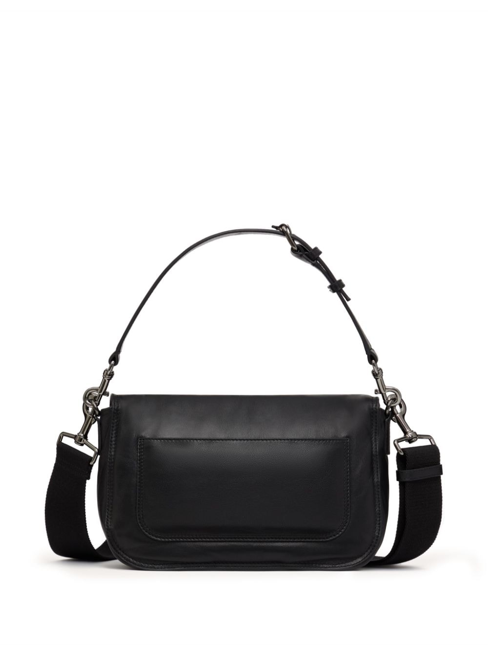 Shop Valentino Noir Leather Shoulder Bag In 黑色