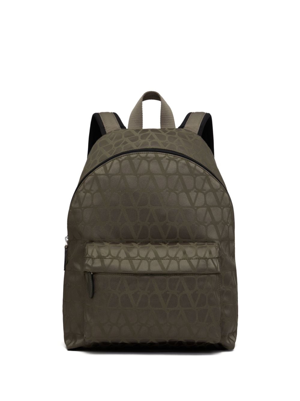 Valentino Garavani Toile Iconographe Leather-trim Backpack In Green