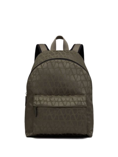 Valentino Garavani Toile Iconographe leather-trim backpack