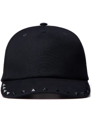 VALENTINO ブラック キャップ S/M Valentino Garavani ロックスタッズ キャップ | ブラック