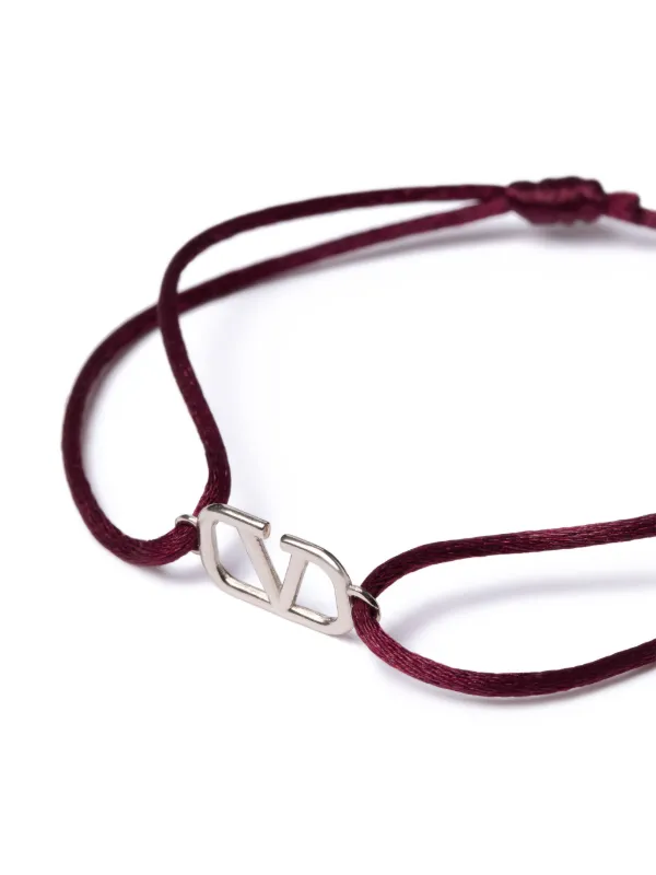 Valentino Garavani Cord Bracelet【関税・送料込】 Valentino Garavani VLogo Signature Cord Bracelet | Black