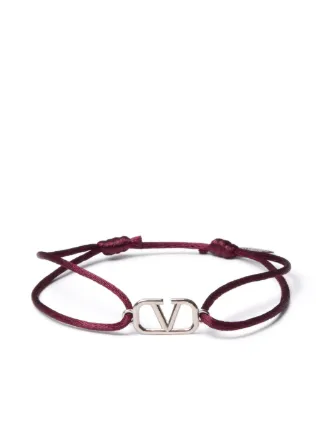Valentino Garavani VLogo Signature Cord Bracelet | Red | FARFETCH