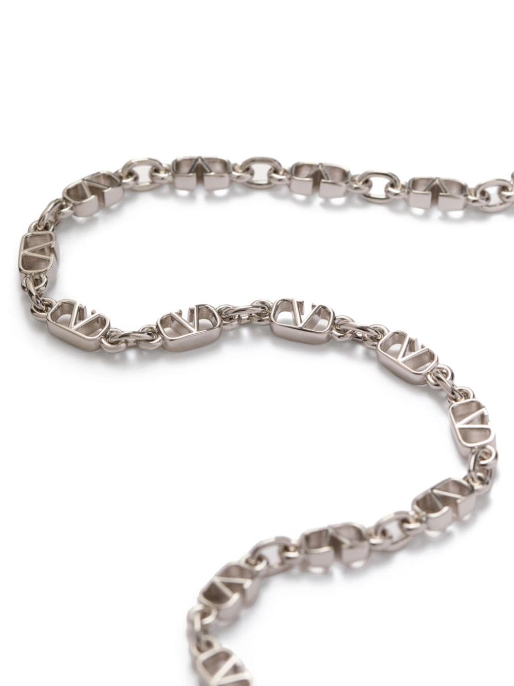 Shop Valentino Vlogo Signature Necklace In Silver