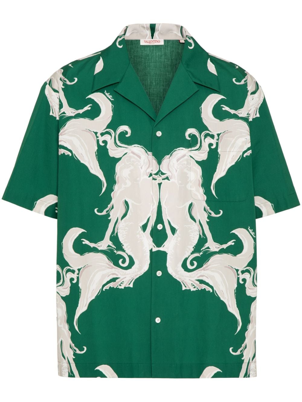 Valentino Graphic-print Cotton T-shirt In Green