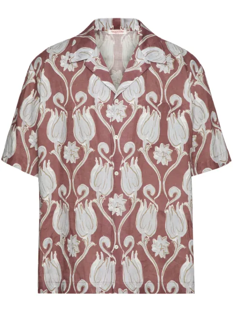Valentino Garavani graphic-print linen T-shirt