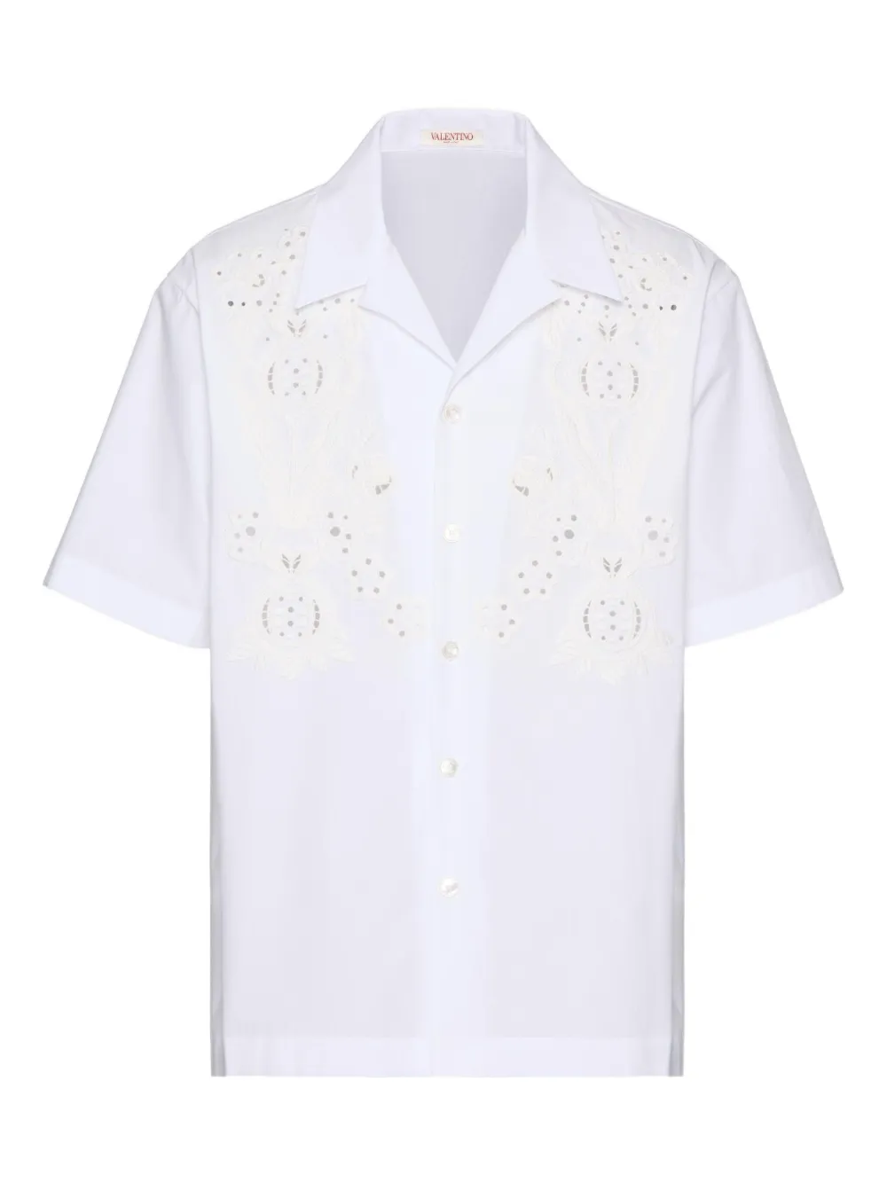Valentino Garavani Pomegranate ボーリングシャツ - ホワイト Valentino Garavani Pomegranate ボーリングシャツ - ホワイト