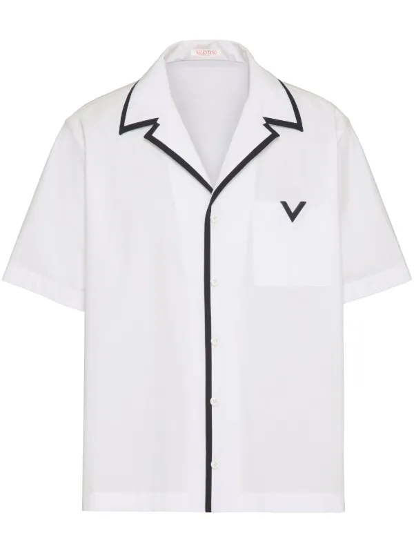 最前線の V-detail Garavani Valentino Bowling TR FARFETCH | White | Shirt トップス