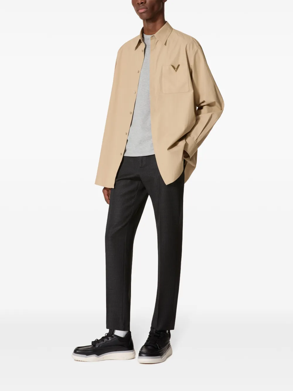 Valentino Garavani Overhemd met V-detail - Beige