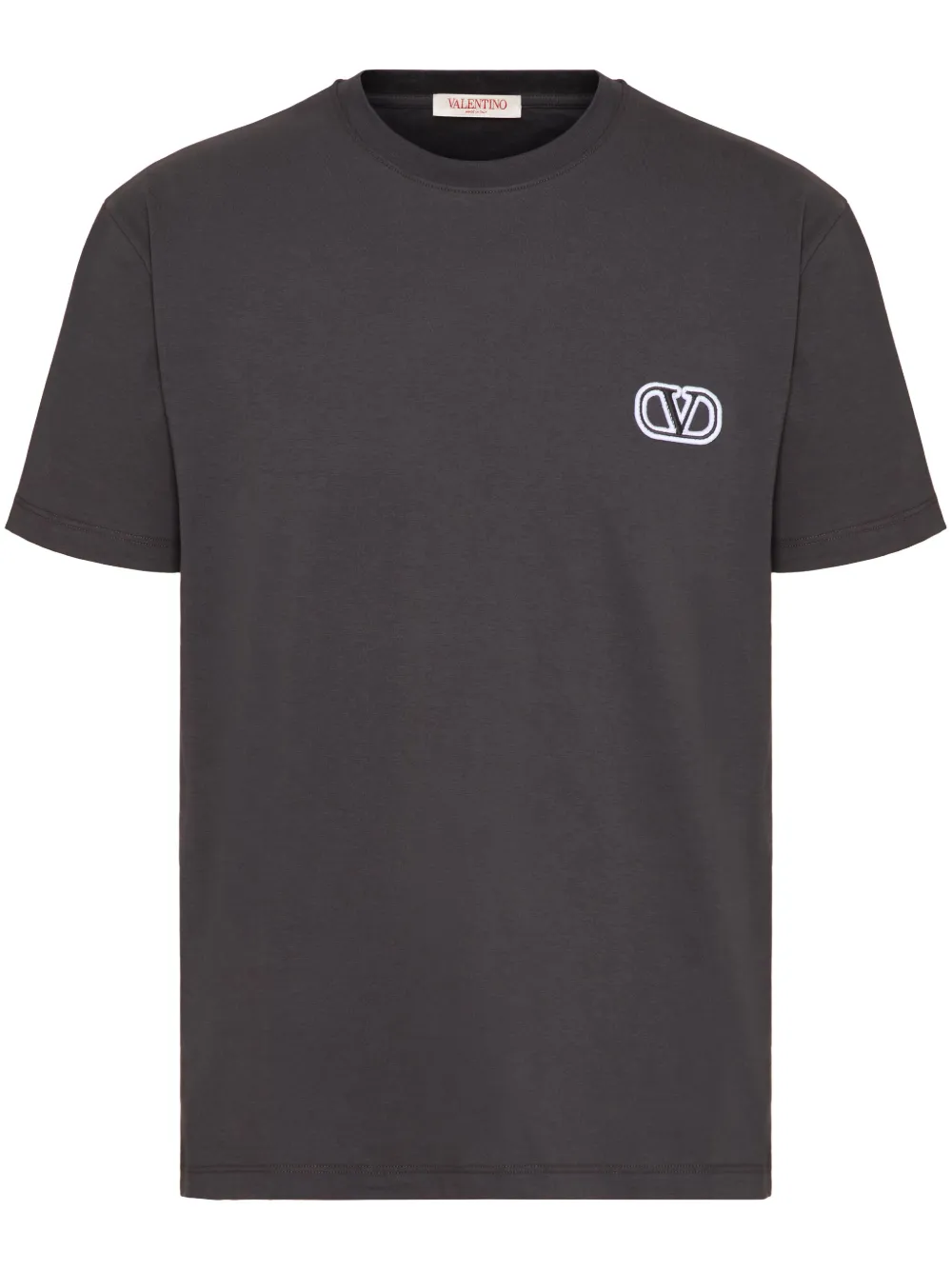 Valentino Garavani VLogo Signature Cotton T shirt Grey FARFETCH