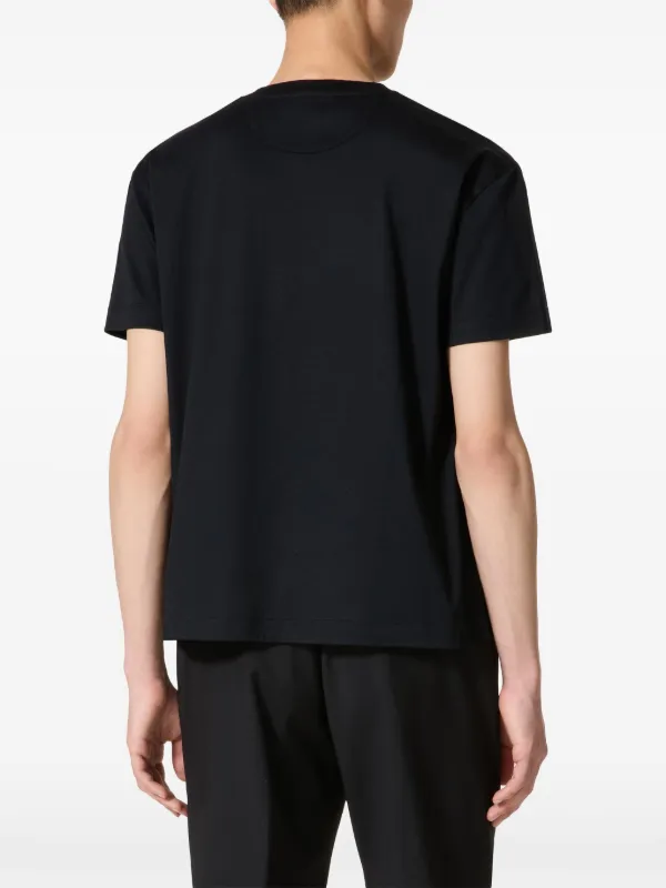 Valentino Garavani logo-plaque Cotton T-shirt | Black
