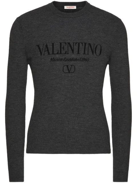 Valentino Garavani logo-intarsia virgin-wool jumper