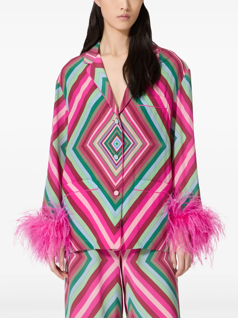 Valentino Garavani Blouse met geometrische print Roze