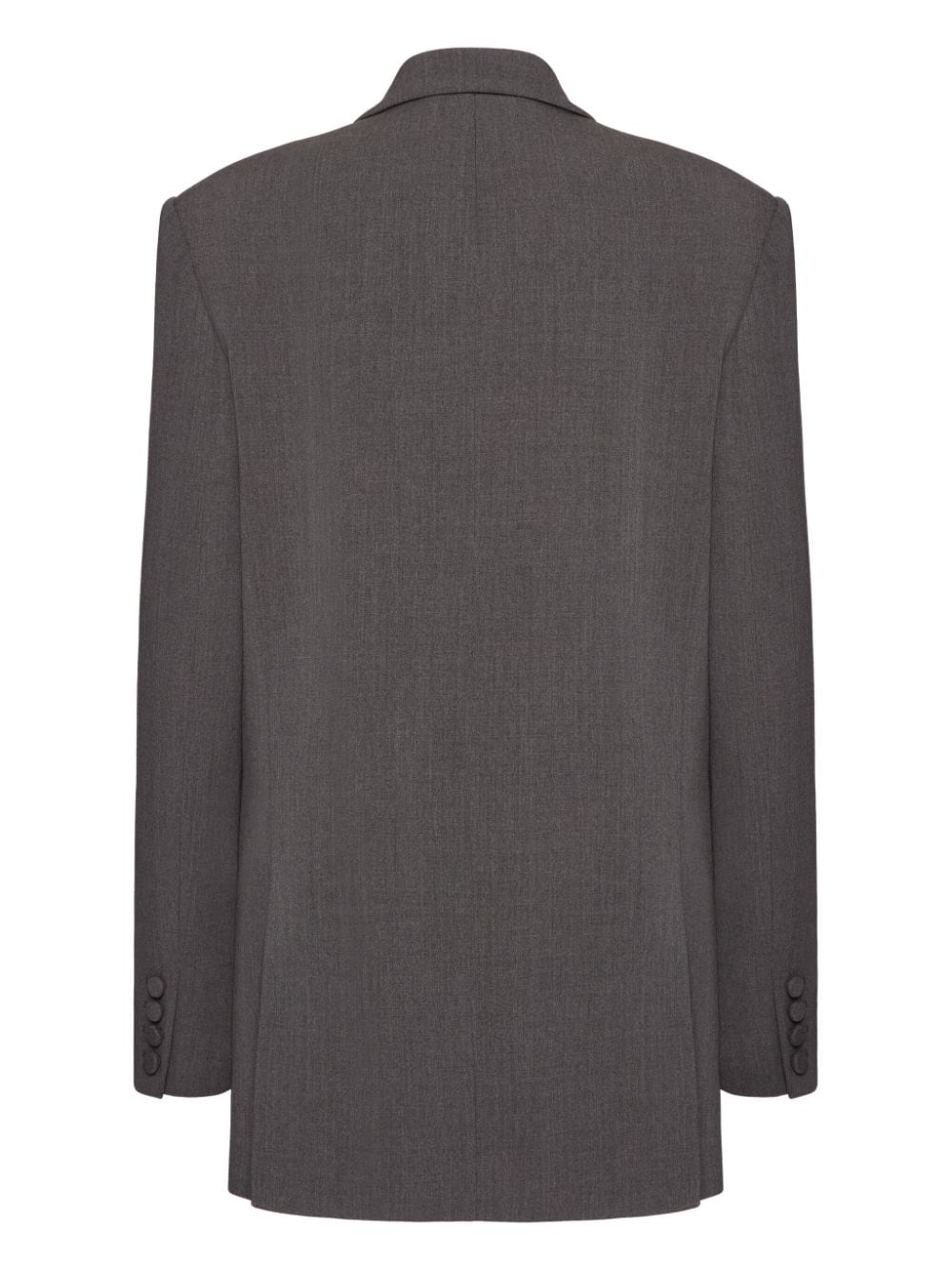 Shop Valentino Double-breasted Blazer In Grey