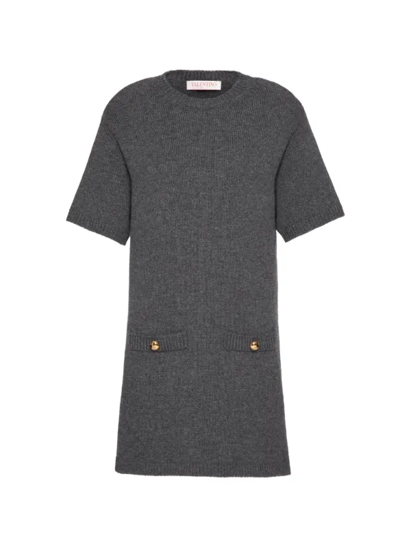 Valentino Garavani Wool Mini Dress in Grey