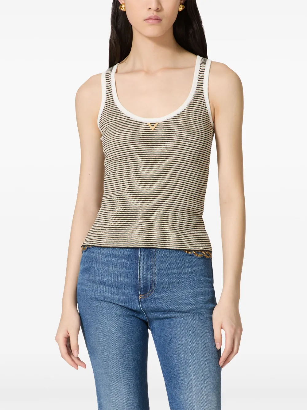 Valentino Garavani Gestreepte tanktop Beige