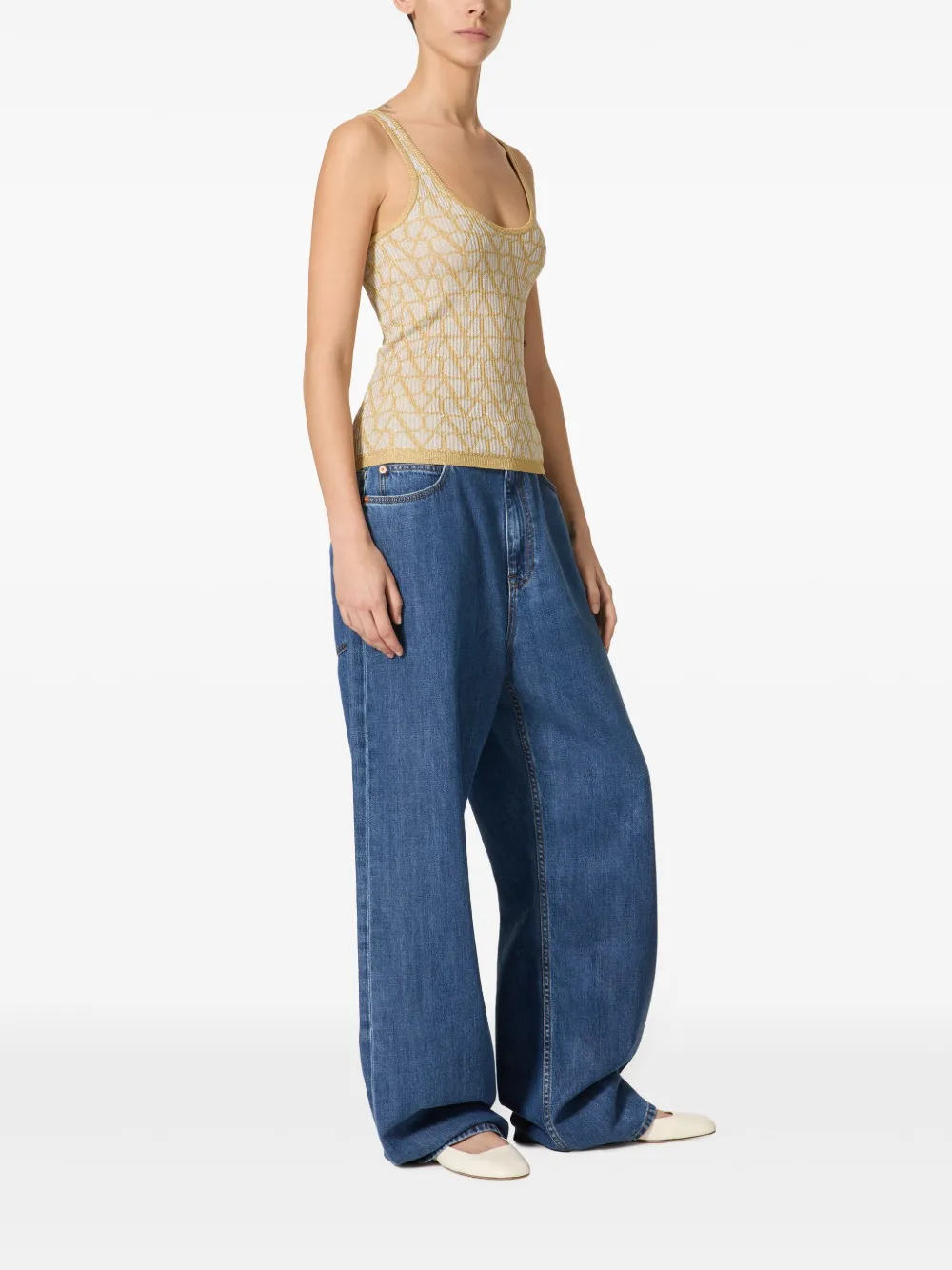 Valentino Garavani Tanktop met jacquard Beige