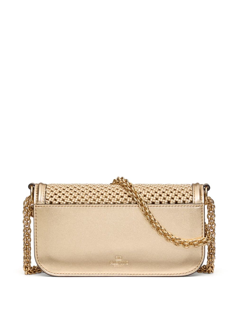 Shop Valentino Small Locò Shoulder Bag In Gold