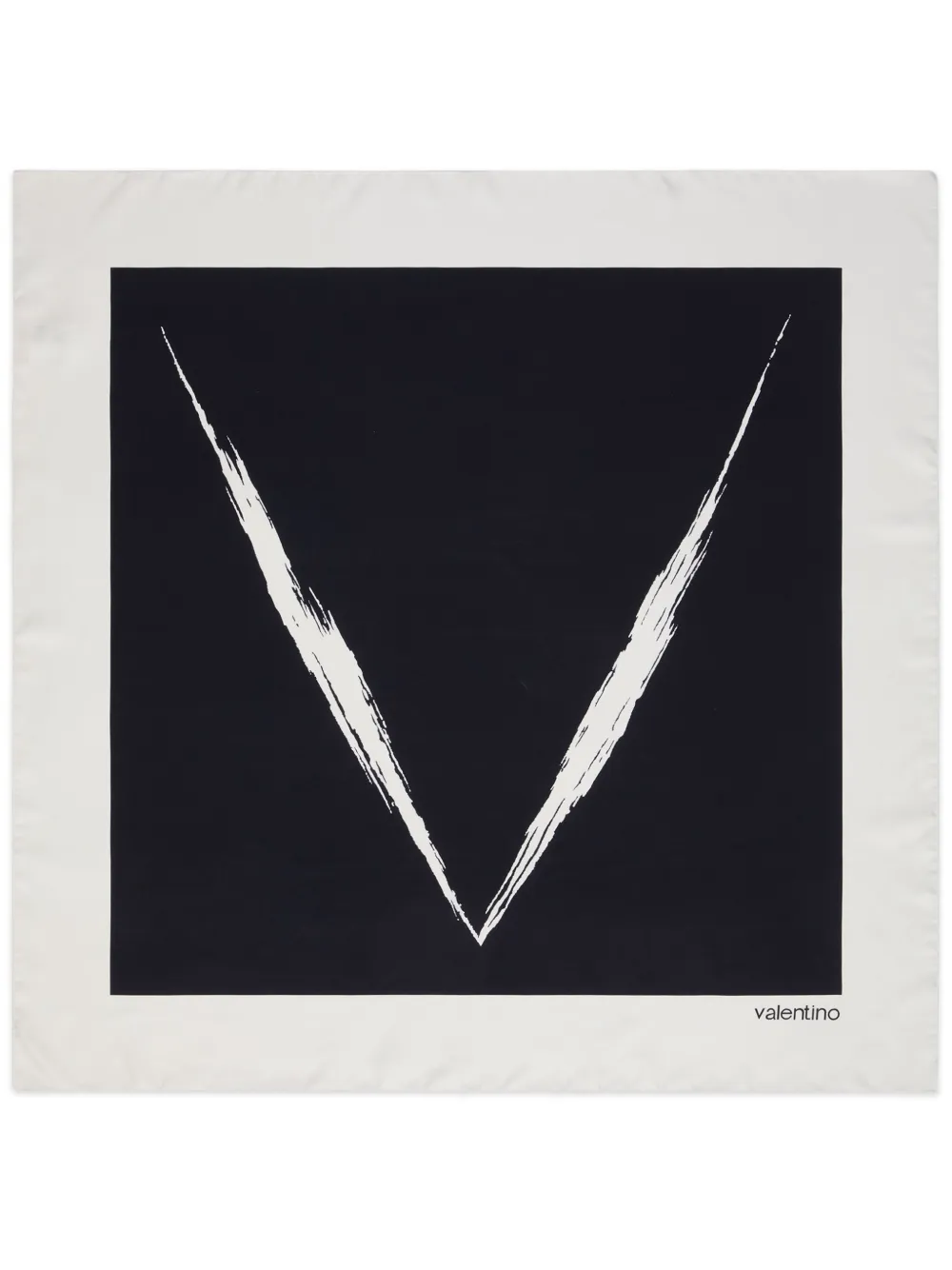 Valentino Graphic-print Silk Scarf In Blue