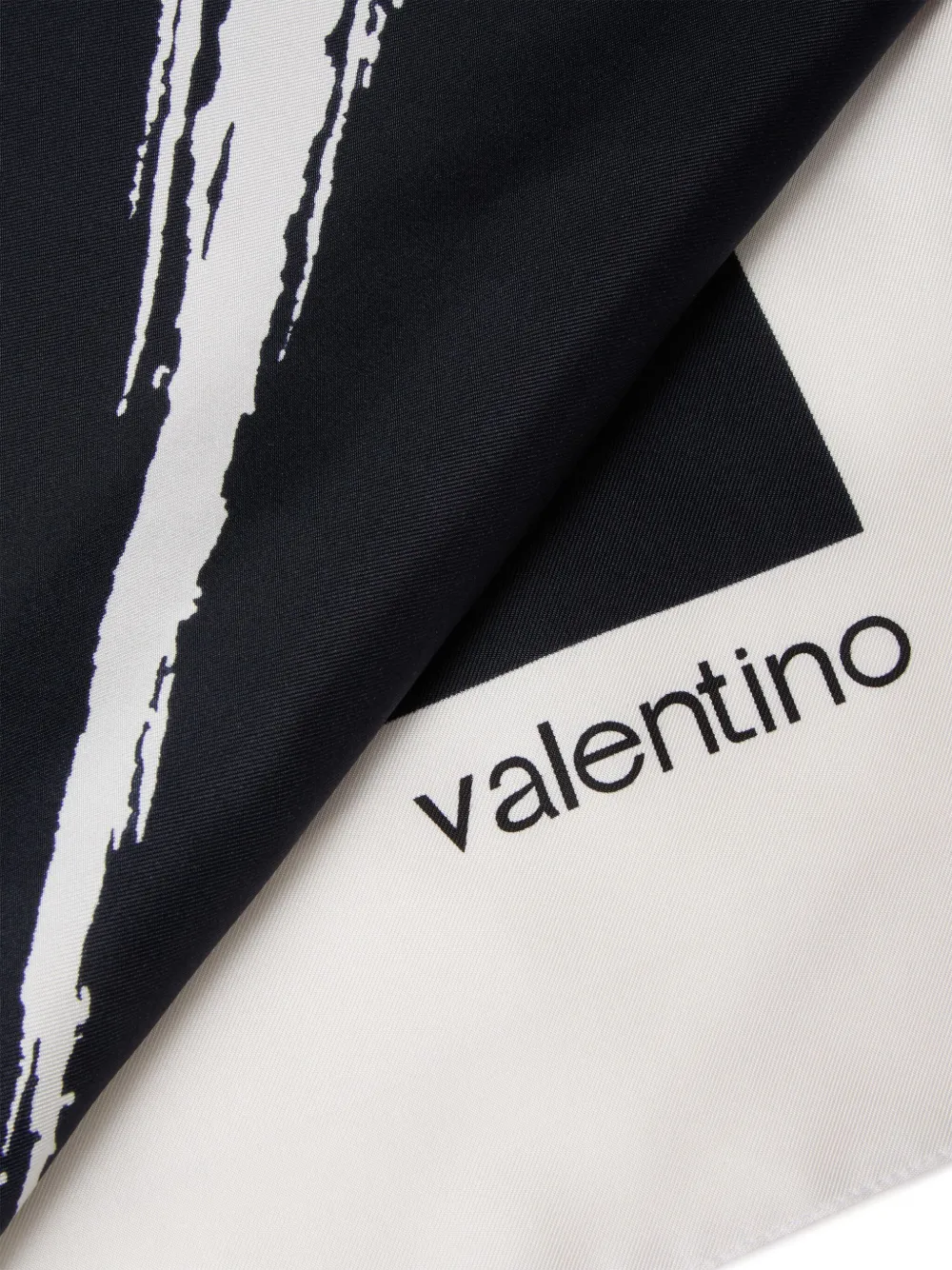 Valentino Graphic-print Silk Scarf In Blue
