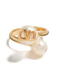 Valentino Garavani VLogo Signature pearl ring - Gold