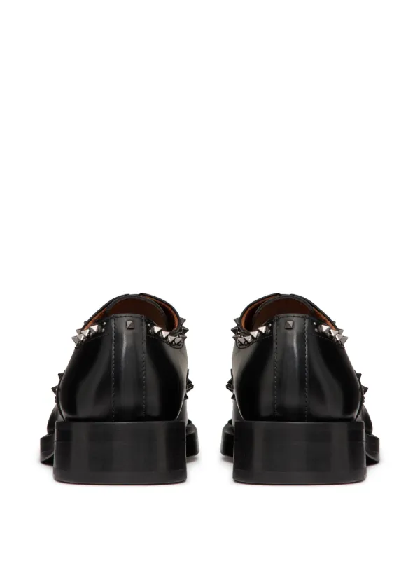 Valentino Garavani Rockstud Leather Brogues | Black | FARFETCH