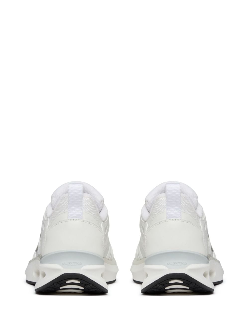 Shop Valentino Vlogo Panelled Lace-up Sneakers In White