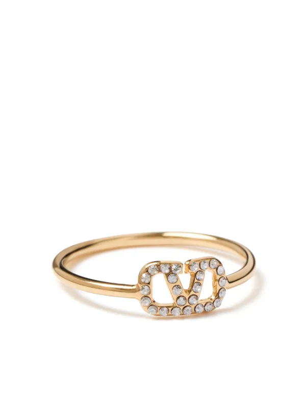 指輪・リング VALENTINO Gold V-Logo Signature Crystal Ring J0X03 YCW MH5 Valentino Garavani VLogo Signature Crystal Ring | Gold