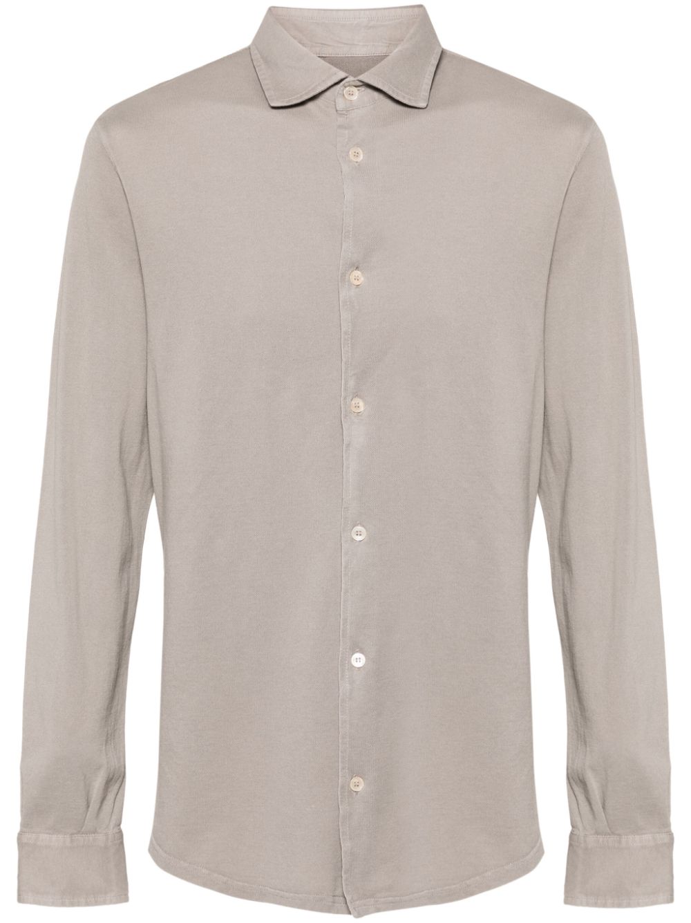 Fedeli Piqué Cotton Shirt In Grey
