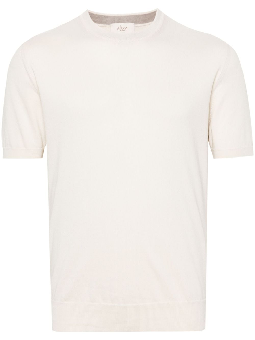 Altea Fine-knit Cotton T-shirt In Neutrals
