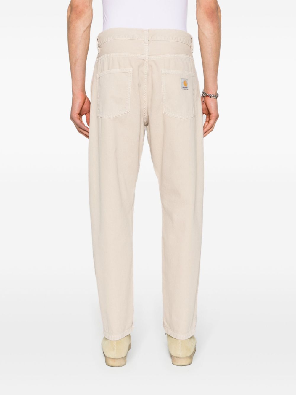 Shop Carhartt Newel Mid-rise Tapered Jeans In Neutrals