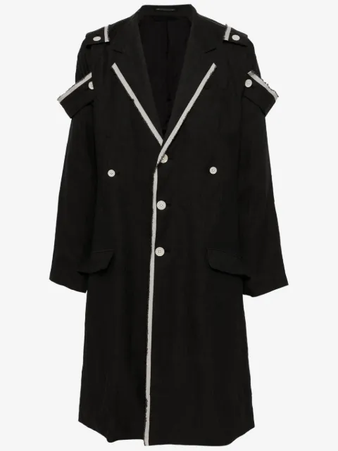 Yohji Yamamoto Mantel mit Kontrastborten