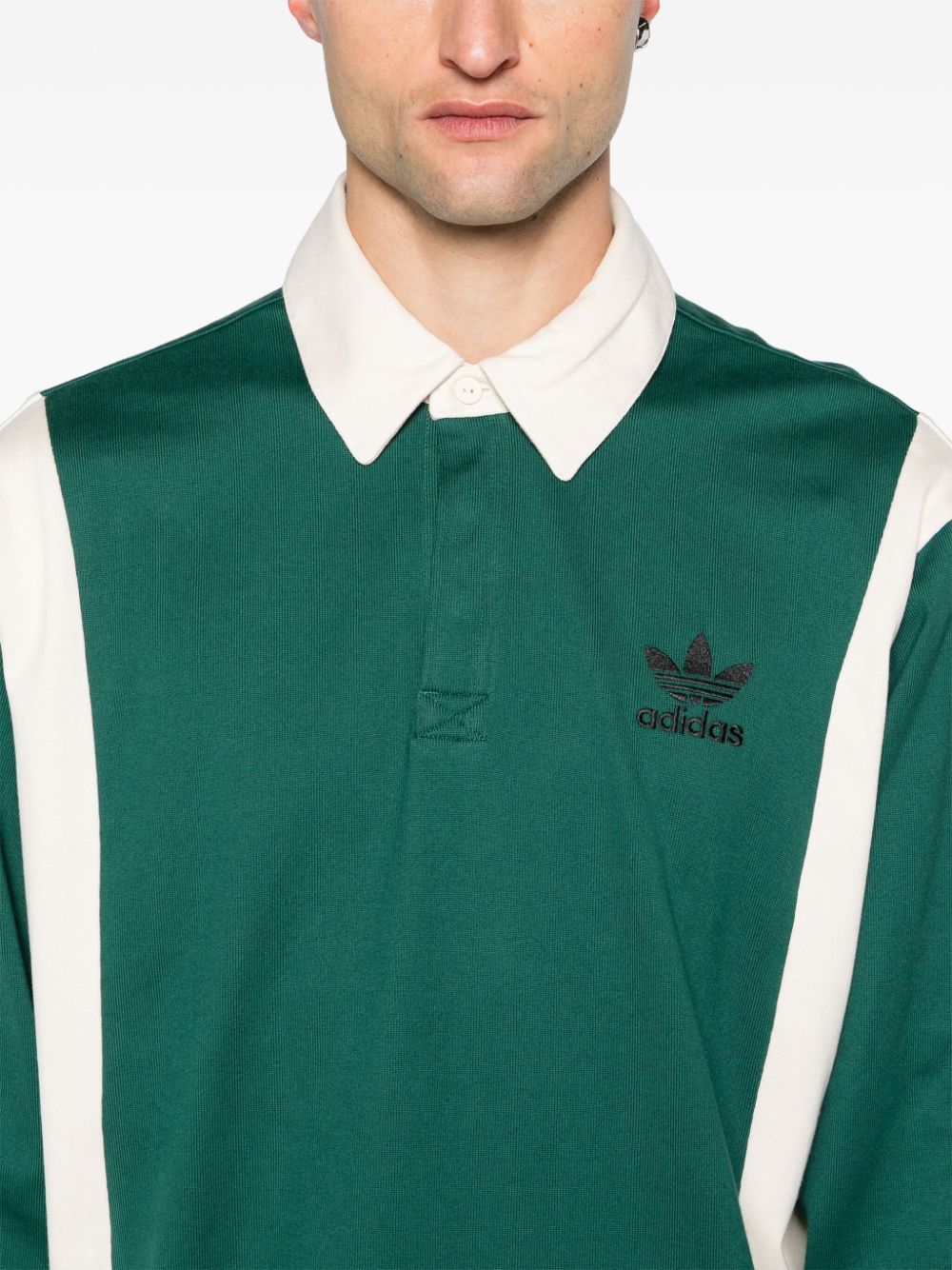 Shop Adidas Originals Rugby Cotton Polo Shirt In Green